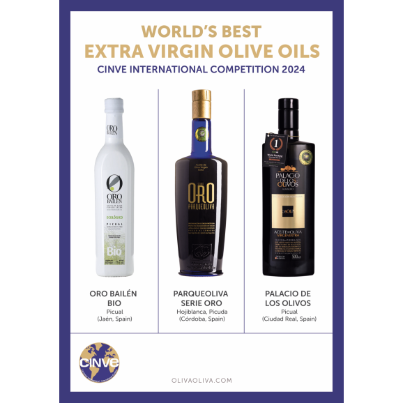 Mejores Aceites del Mundo CINVE 2024 en Caja Madera - Oliva Oliva