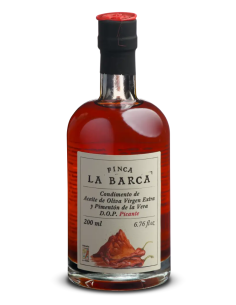 Finca La Barca Condimento de AOVE y Pimentón de La Vera Picante D.O.P. - Botella de vidrio 200 ml.