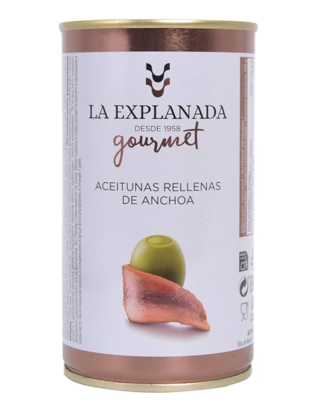 La Explanada Oliven mit Sardellen gefüllt 370 gr. - Oliva Oliva