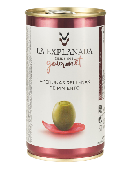 La Explanada Olives Stuffed with Pepper 370 gr. - Oliva Oliva
