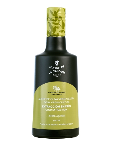 Molino de la Calzada Arbequina Bell - Botella de vidrio 500 ml.