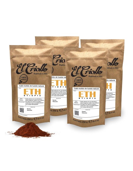 El Criollo Ethiopian Ground Coffee Packet 250 gr. - Oliva Oliva