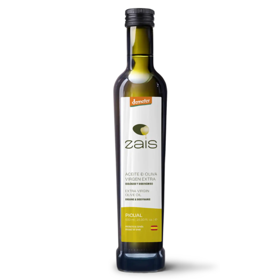 Zais Biodinámico Picual Botella de vidrio 500 ml. - Oliva Oliva