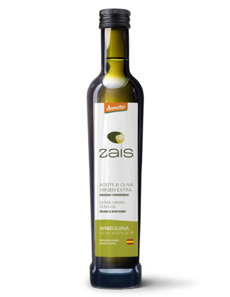 Zais Biodynamisch Arbequina Glasflasche 500 ml. - Oliva Oliva