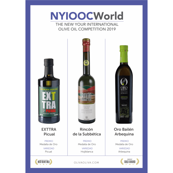 Meilleures huiles du monde Médaille d'Or New York 2019 - Oliva Oliva