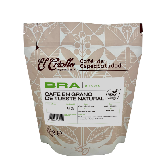 El Criollo Café de Brasil en Grano 250 gr.