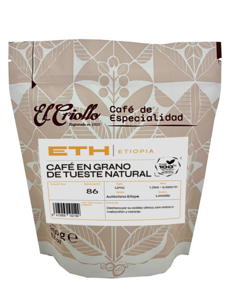 El Criollo Café en grains d'Ethiopie Packet 250 gr. - Oliva Oliva