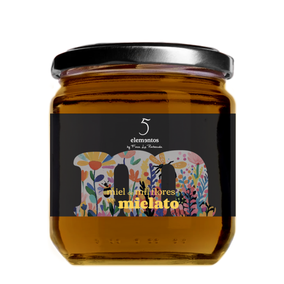 5 Elementos Miel de Mil Flores con Mielato Tarro 500 gr. - Oliva Oliva