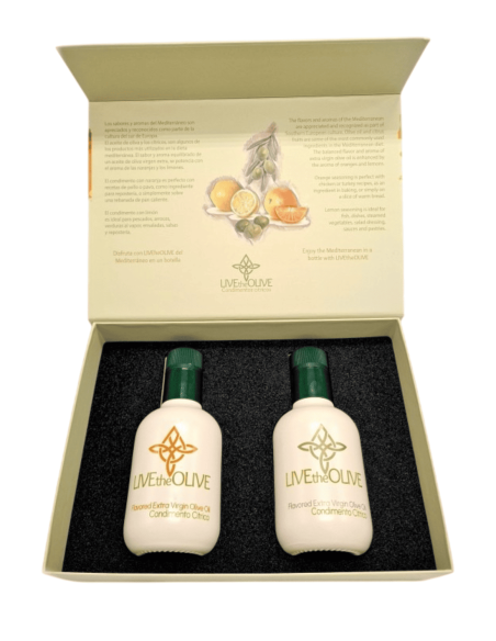 LivetheOlive Coffret condiments aux agrumes 2x250 ml. - Oliva Oliva