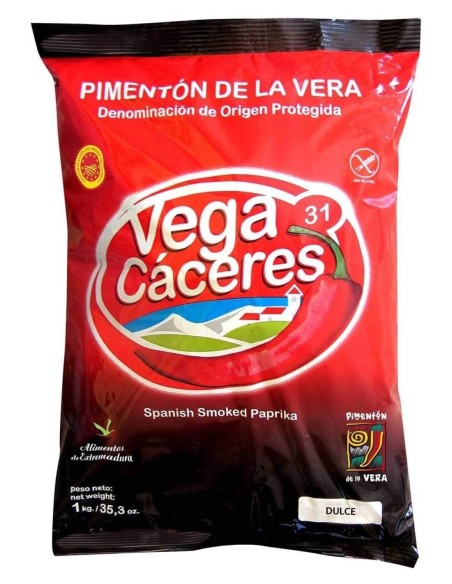 Vega Cáceres Sweet Smoked Paprika from La Vera 1 kg. - Oliva Oliva