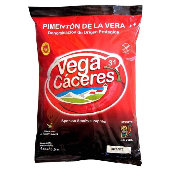 Vega Cáceres Paprika de La Vera fumé épicé 1 kg. - Oliva Oliva