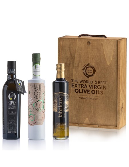 Best Olive Oils Jaén Selección 2025 in Wooden box - Oliva Oliva