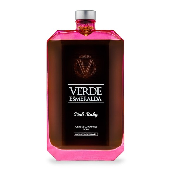 Verde Esmeralda Pink Ruby Hojiblanca - Botella de vidrio 500 ml.