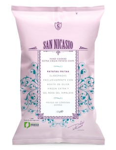San Nicasio Patatas Fritas con Sal Rosa del Himalaya - Bolsa 150 gr.