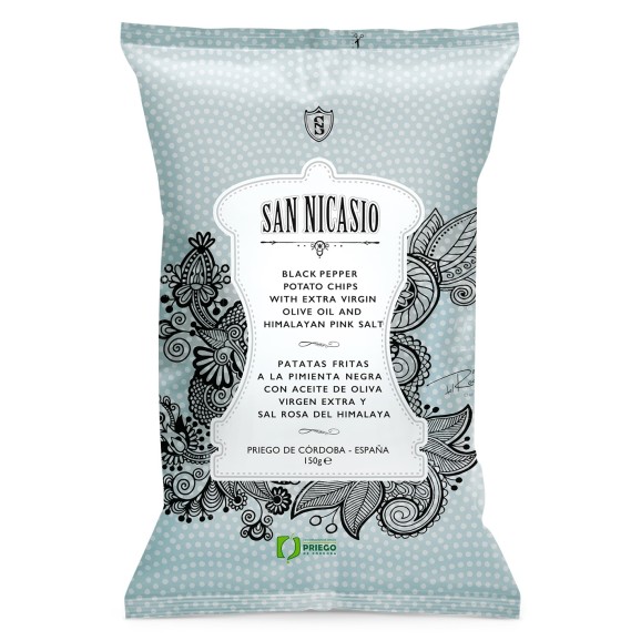 San Nicasio Chips mit Schwarzer Pfeffer Beutel 150 gr. - Oliva Oliva