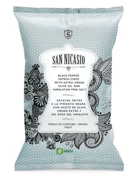 San Nicasio Chips mit Schwarzer Pfeffer Beutel 150 gr. - Oliva Oliva