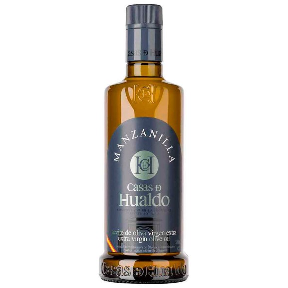 huile d'olive casas de hualdo manzanilla bouteille en verre de 500ml  