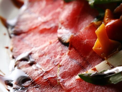 CARPACCIO DE SOLOMILLO DE TERNERA Y FOIE